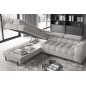 Canapé d'angle convertible FERNAND tissu bouclette Luxe gris, 5 places, angle gauche (vu de face)