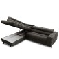 Canapé d'angle convertible FERNAND tissu bouclette Luxe gris anthracite, 5 places, angle gauche (vu de face)