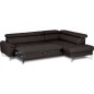 Canapé d'angle convertible en cuir italien luxe 5 places, Hombourg, coffre, chocolat, angle droit Canapé d'angle convertible en cuir italien luxe 5 places, Hombourg, coffre, chocolat, angle droit