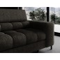 Canapé d'angle convertible, FERNAND tissu bouclette Luxe gris anthracite, 5 places, angle droit (vu de face)