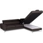 Canapé d'angle convertible en cuir italien luxe 5 places, Hombourg, coffre, chocolat, angle droit Canapé d'angle convertible en cuir italien luxe 5 places, Hombourg, coffre, chocolat, angle droit