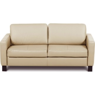 Canapé 3 places convertible en cuir italien de luxe ARUS, beige