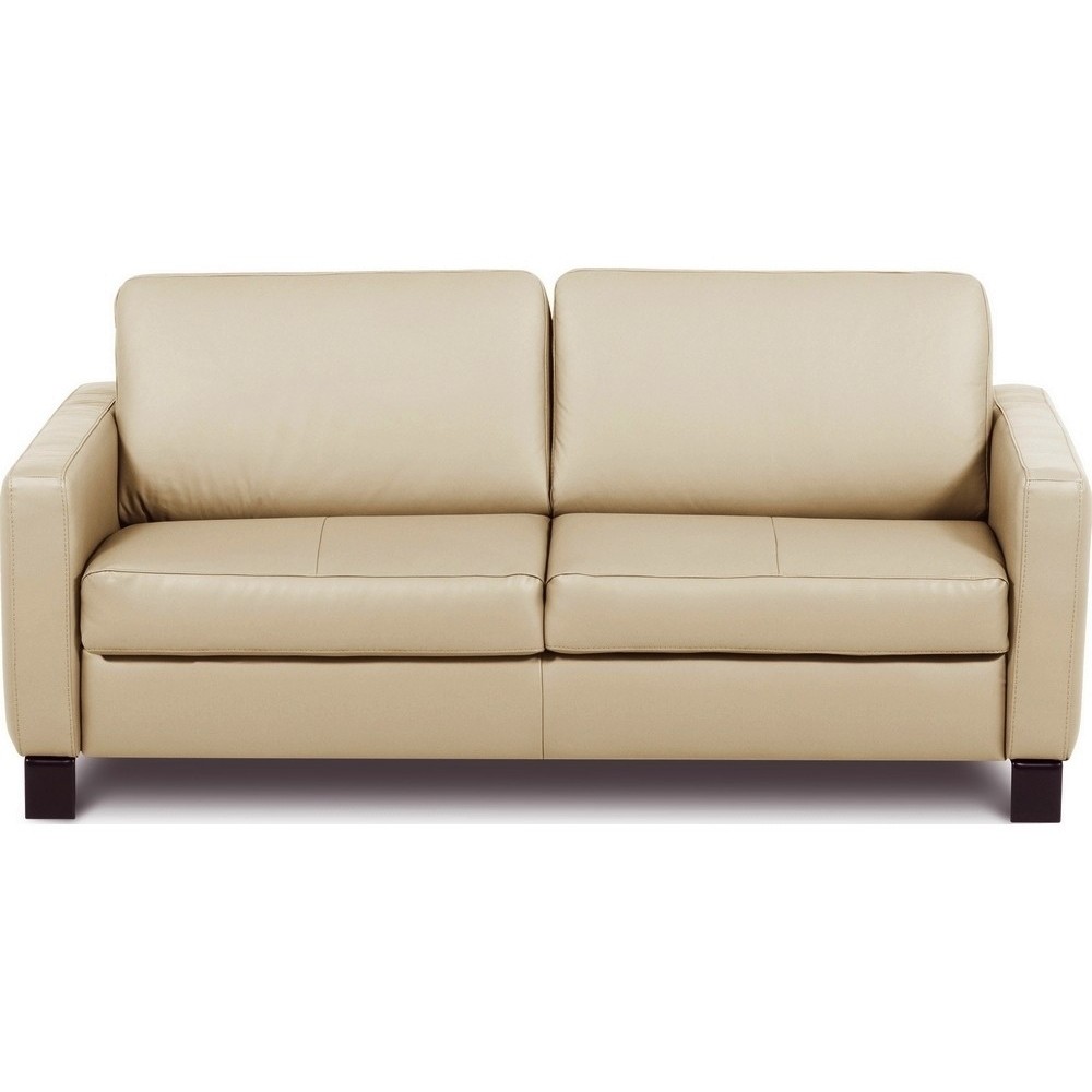 Canapé 3 places convertible en cuir italien de luxe ARUS, beige