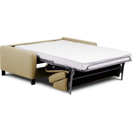 Canapé 3 places convertible en cuir italien de luxe ARUS, beige