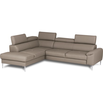 Canapé d'angle convertible en cuir italien luxe 5 places