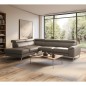 Canapé d'angle convertible en cuir italien luxe 5 places, Hombourg, coffre, taupe, angle gauche Canapé d'angle convertible en cuir italien luxe 5 places, Hombourg, coffre, taupe, angle gauche