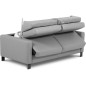 Canapé 3 places convertible en cuir italien de luxe ARUS, gris clair