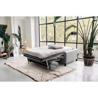 Canapé 3 places convertible en cuir italien de luxe ARUS, gris clair