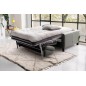 Canapé 3 places convertible en cuir italien de luxe ARUS, gris foncé