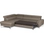 Canapé d'angle convertible en cuir italien luxe 5 places, Hombourg, coffre, taupe, angle gauche Canapé d'angle convertible en cuir italien luxe 5 places, Hombourg, coffre, taupe, angle gauche