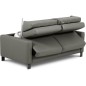 Canapé 3 places convertible en cuir italien de luxe ARUS, gris foncé