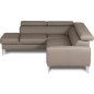 Canapé d'angle convertible en cuir italien luxe 5 places, Hombourg, coffre, taupe, angle gauche Canapé d'angle convertible en cuir italien luxe 5 places, Hombourg, coffre, taupe, angle gauche