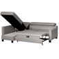 Canapé d'angle convertible en cuir italien de luxe 5 places BRUCE, avec coffre, gris clair, angle gauche (vu de face)