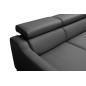 Canapé d'angle convertible en cuir italien de luxe 5 places - ASLAN avec coffre, gris foncé, angle gauche (vu de face)