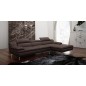 Canapé d'angle en cuir italien 5 places LIBERTY, chocolat, angle droit