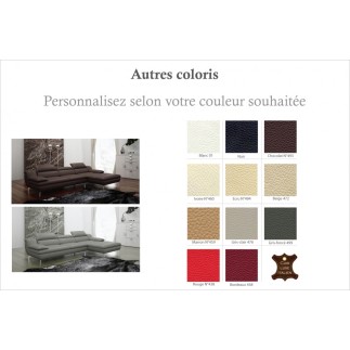 Canapé d'angle en cuir italien 5 places LIBERTY, personnalisé