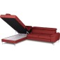 Canapé d'angle convertible en cuir italien luxe 5 places, Hombourg, coffre, rouge foncé, angle gauche Canapé d'angle convertible en cuir italien luxe 5 places, Hombourg, coffre, rouge foncé, angle gauche