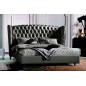 Lit design de luxe PRINCESSE, avec sommier à lattes, gris foncé 160x200