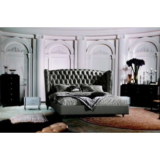 Lit design de luxe PRINCESSE, avec sommier à lattes, gris foncé 160x200