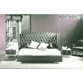 Lit design de luxe PRINCESSE, avec sommier à lattes, gris foncé 160x200