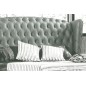 Lit design de luxe PRINCESSE, avec sommier à lattes, gris foncé 160x200
