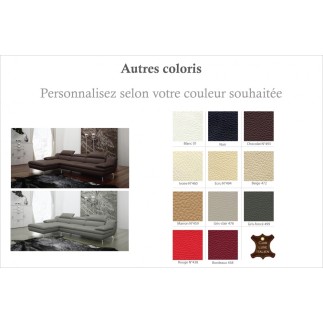 Canapé d'angle en cuir italien 5 places LIBERTY, personnalisé