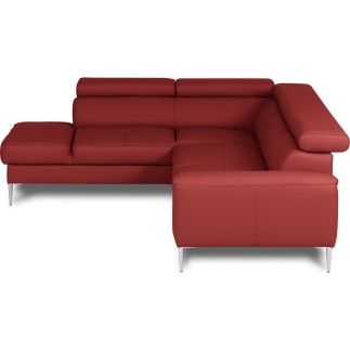Canapé d'angle convertible en cuir italien luxe 5 places