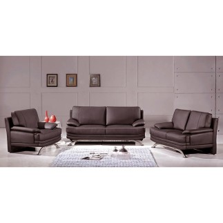 Ensemble : un canapé 2 places et un fauteuil MARINI, en cuir LUXE italien chocolat