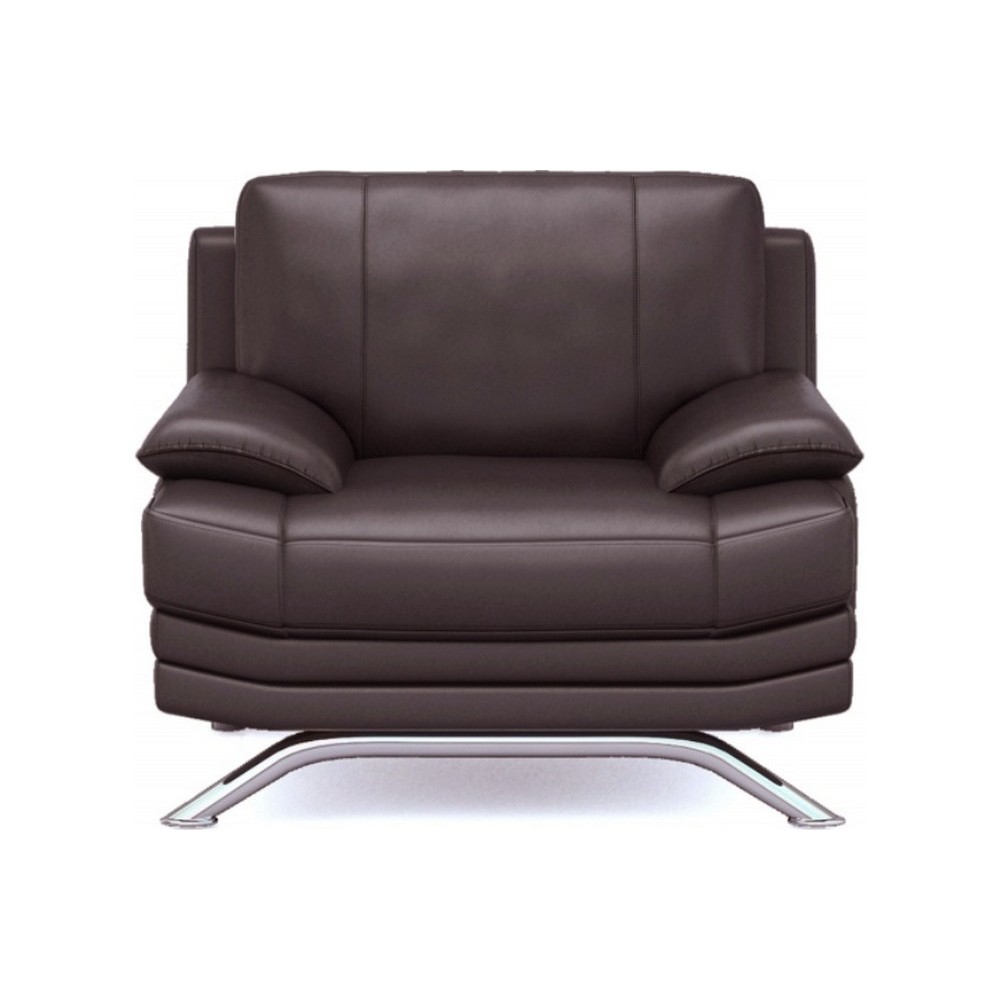 Fauteuil 1 place en cuir LUXE italien MARINI, chocolat