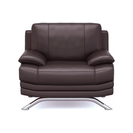 Fauteuil 1 place en cuir LUXE italien MARINI, chocolat
