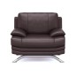 Fauteuil 1 place en cuir LUXE italien MARINI, chocolat