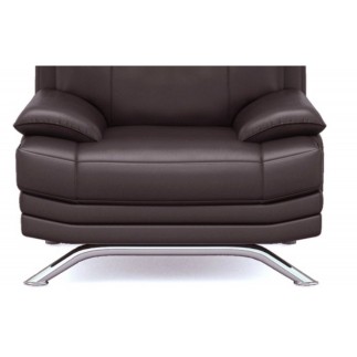 Fauteuil 1 place en cuir LUXE italien MARINI, chocolat