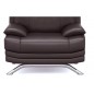 Fauteuil 1 place en cuir LUXE italien MARINI, chocolat