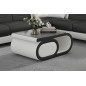 Table basse design LUXIA, blanc et noir