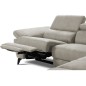 Canapé d'angle avec relax électrique tissu effet grain, 5/6 places SOLARO, beige, angle droit