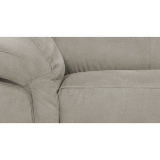 Canapé d'angle avec relax électrique tissu effet grain, 5/6 places SOLARO, beige, angle gauche