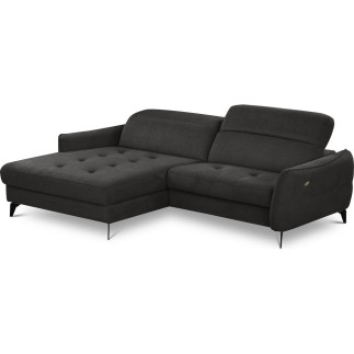 Canapé d'angle convertible en tissu luxe 5 places