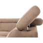 Canapé d'angle avec relax électrique tissu effet grain, 5/6 places SOLARO, marron, angle droit