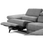 Canapé d'angle avec relax électrique tissu effet grain, 5/6 places SOLARO, gris foncé, angle droit