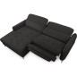 Canapé d'angle convertible en tissu luxe 5 places, MANCINI, coffre, noir, angle gauche Canapé d'angle convertible en tissu luxe 5 places, MANCINI, coffre, noir, angle gauche