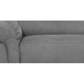 Canapé d'angle avec relax électrique tissu effet grain, 5/6 places SOLARO, gris foncé, angle droit