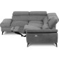 Canapé d'angle avec relax électrique tissu effet grain, 5/6 places SOLARO, gris foncé, angle gauche