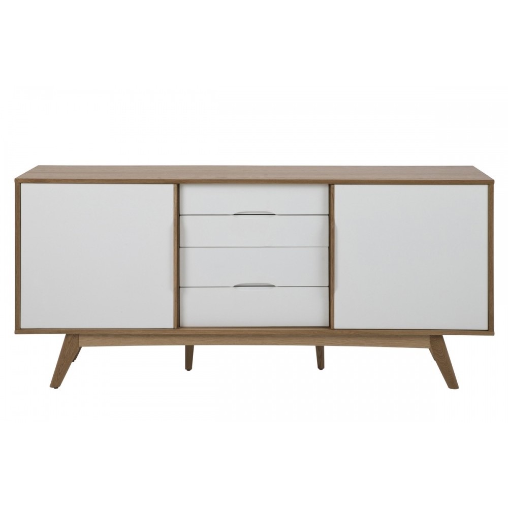 Bahut contemporain chêne grande qualité, MARISI, Blanc