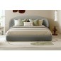 Lit design en cuir de luxe LUXO, avec sommier à lattes offert, gris clair, 160x200