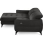 Canapé d'angle convertible en tissu luxe 5 places, MANCINI, coffre, noir, angle gauche Canapé d'angle convertible en tissu luxe 5 places, MANCINI, coffre, noir, angle gauche