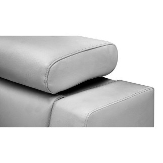 Lit design en cuir italien de luxe FENDO, avec sommier à lattes, gris clair, 160x200