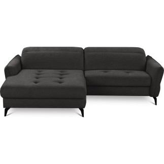 Canapé d'angle convertible en tissu luxe 5 places