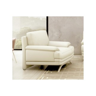 Fauteuil 1 place, en cuir LUXE italien MARINI, écru