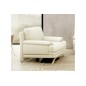 Fauteuil 1 place, en cuir LUXE italien MARINI, écru