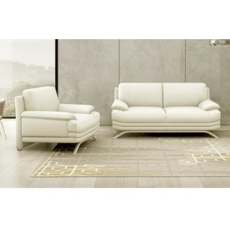 Fauteuil 1 place, en cuir LUXE italien MARINI, écru